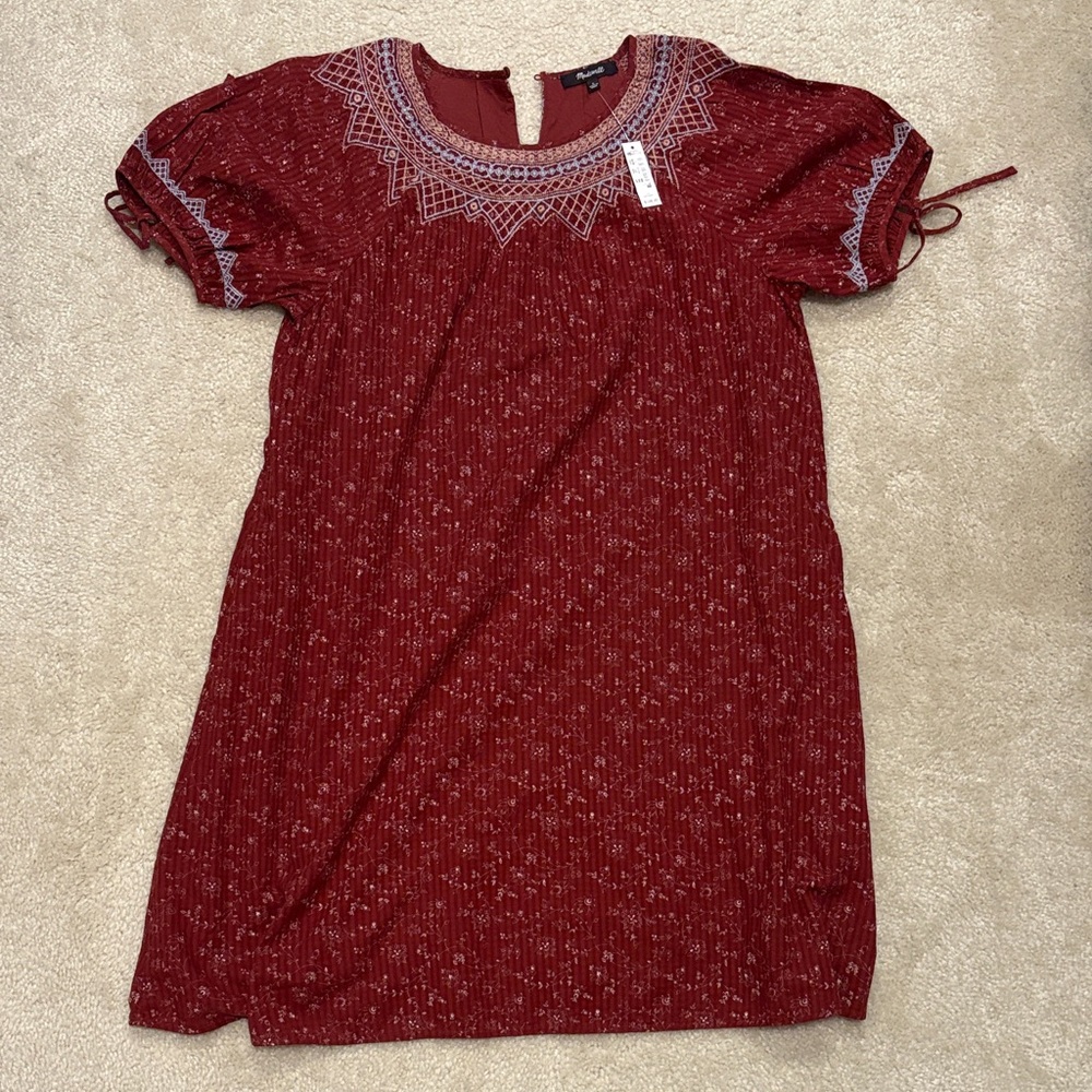 Madewell Boho Embroidered Dress w/ Pockets